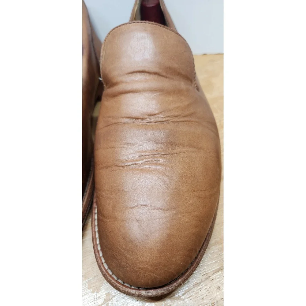 Tecovas The Monterey Mens 11.5 EE Bourbon Calfskin Leather Venetian Loafers 1004